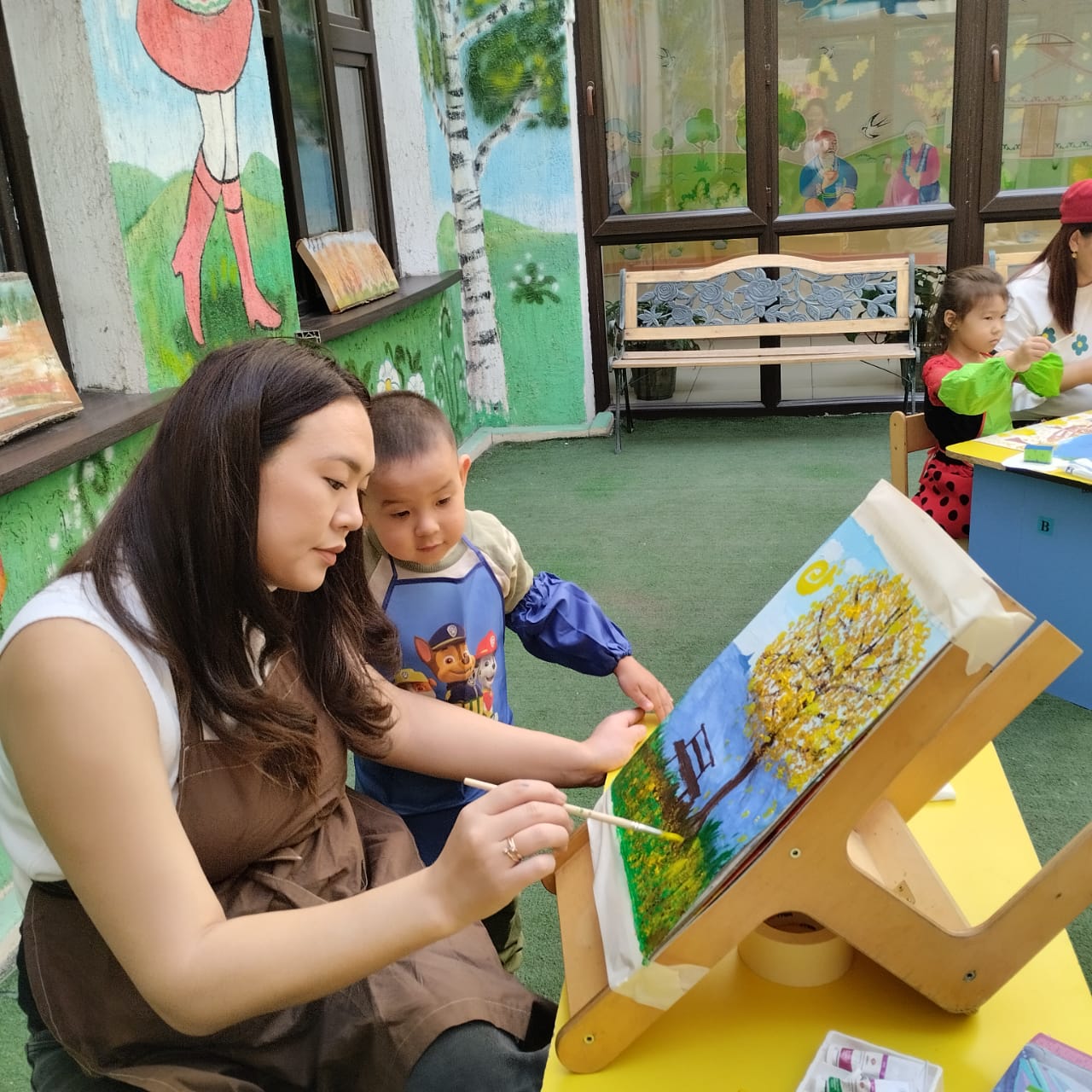 "Күзгі бояу" атты аналар мектебінің жылдық жоспарына сәйкес ұйымдастырылған шеберлік сыныбы